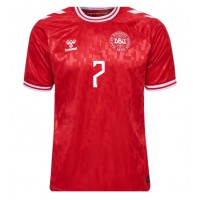 Dänemark Mathias Jensen #7 Fußballbekleidung Heimtrikot EM 2024 Kurzarm